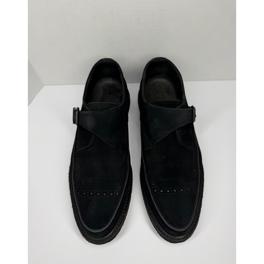 AllSaints Mens Black Suede Monk Strap Crepe Sole Shoes Portugal Size 43 US 10